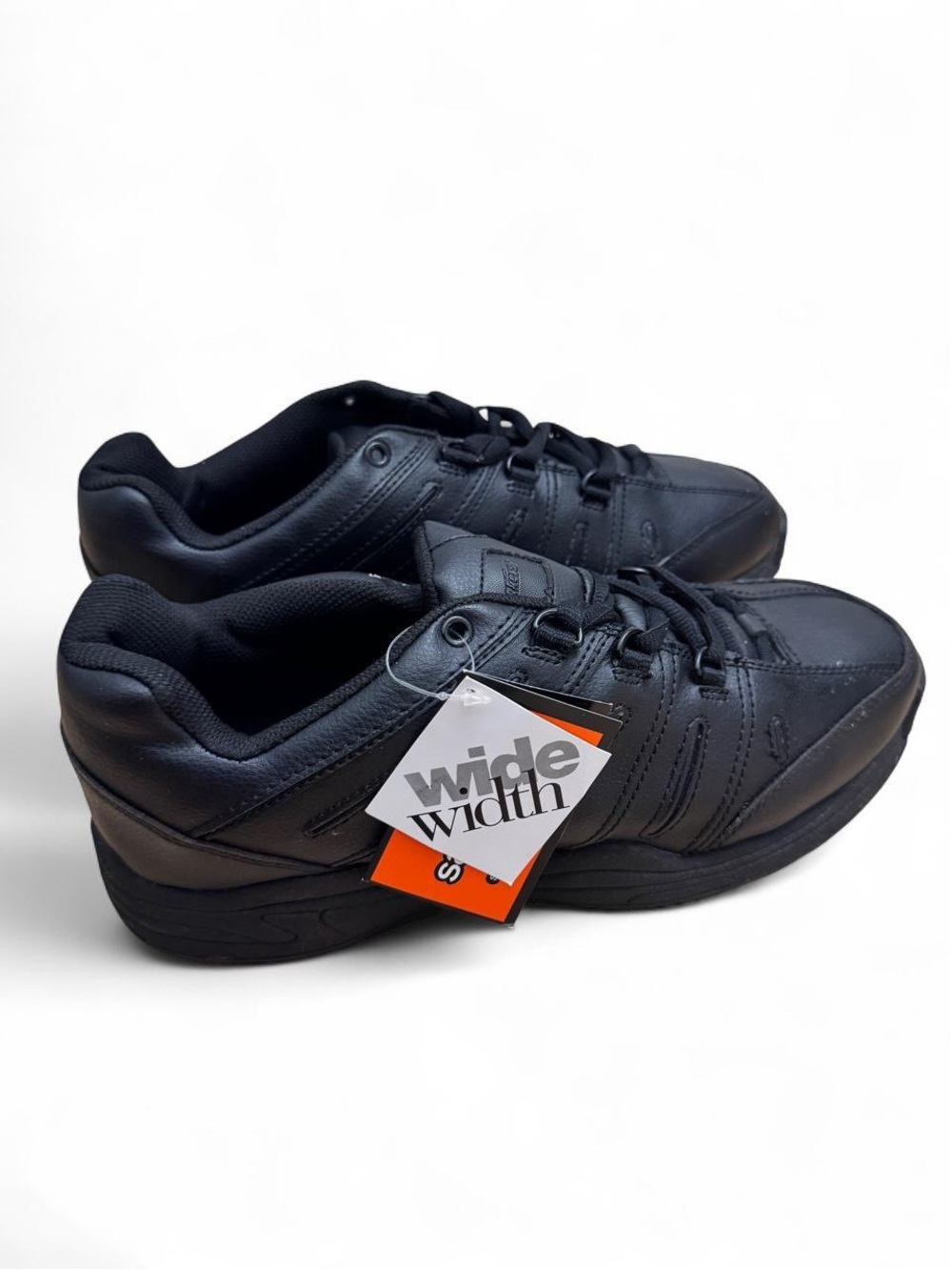 Men's Wide Width Black Work Sneakers